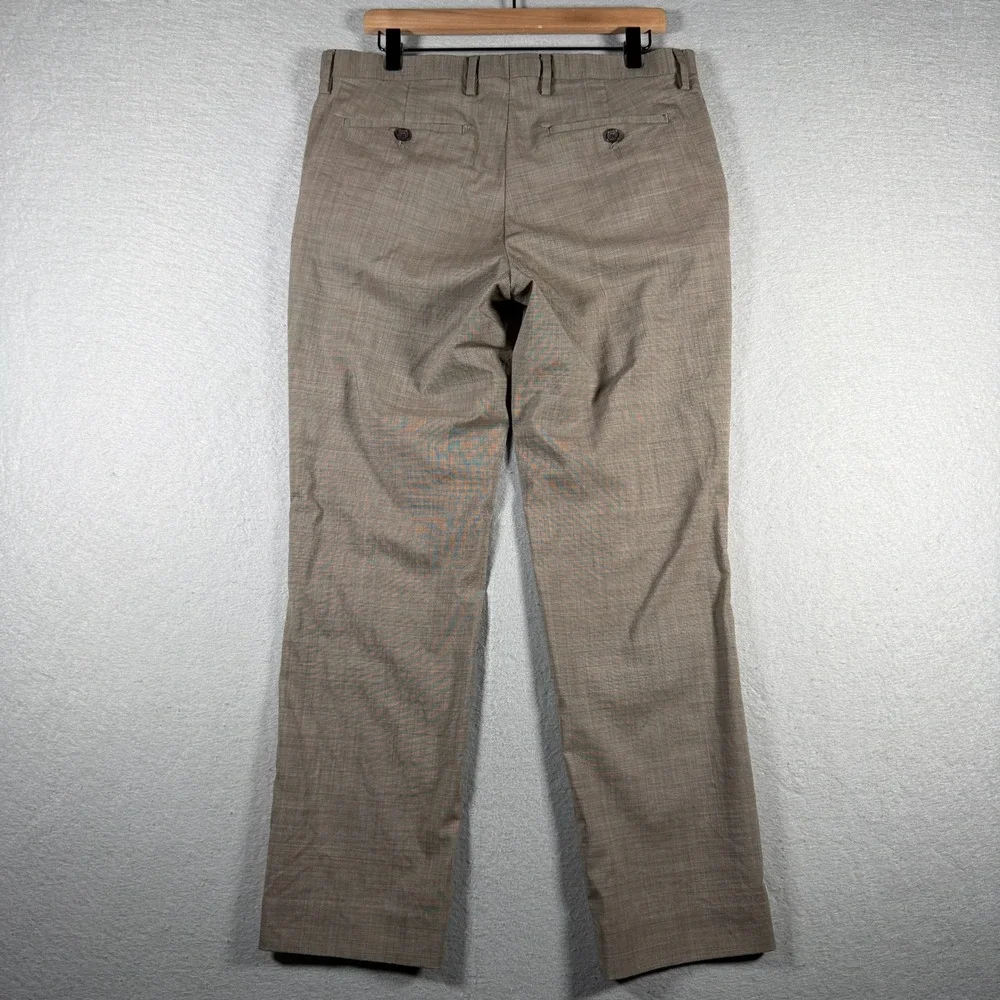 Banana Republic Mens Slim Fit Wool Blend Light Brown Dress Pants 33x30 485886